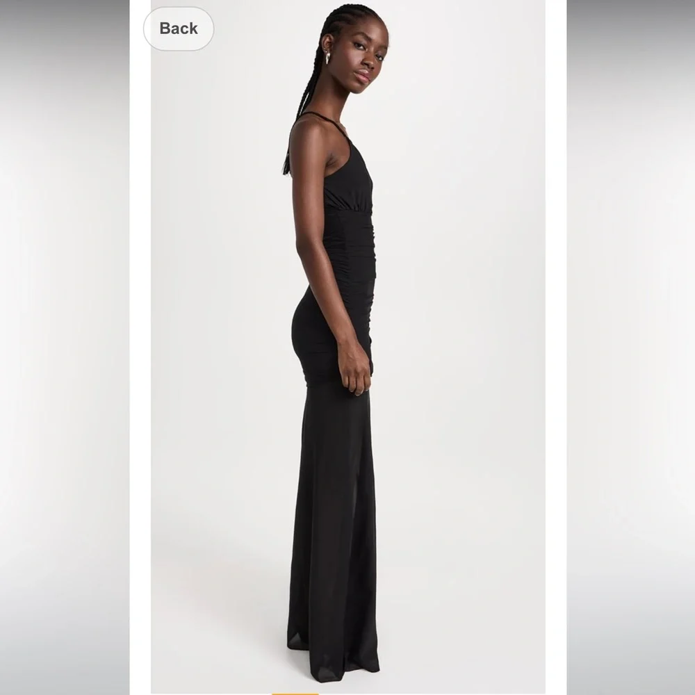 NWT Rococo Sand Adele Black Power Mesh Long Dress - Picture 3 of 8